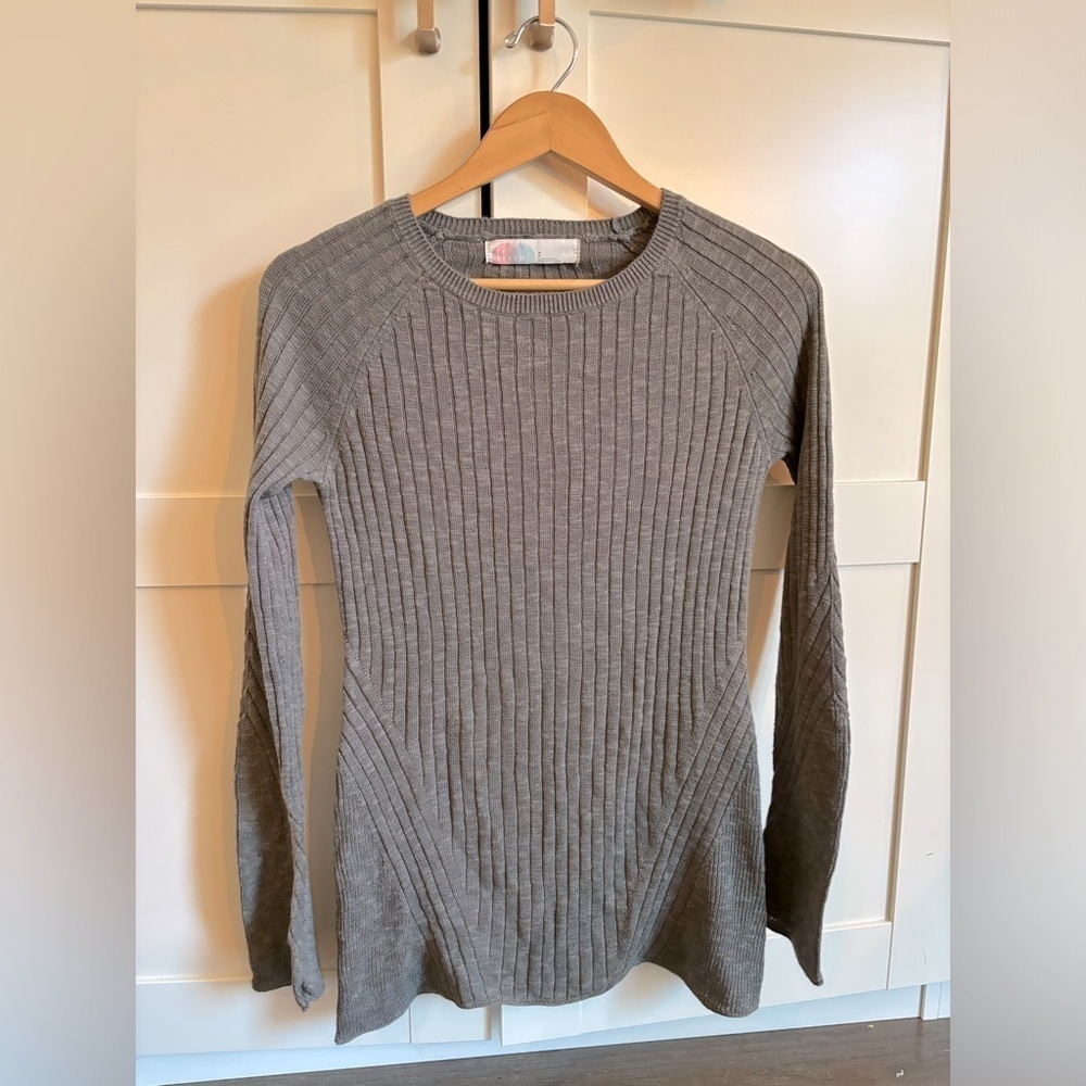 Free People Beach Sweater Top Cableknit Gray Size Small